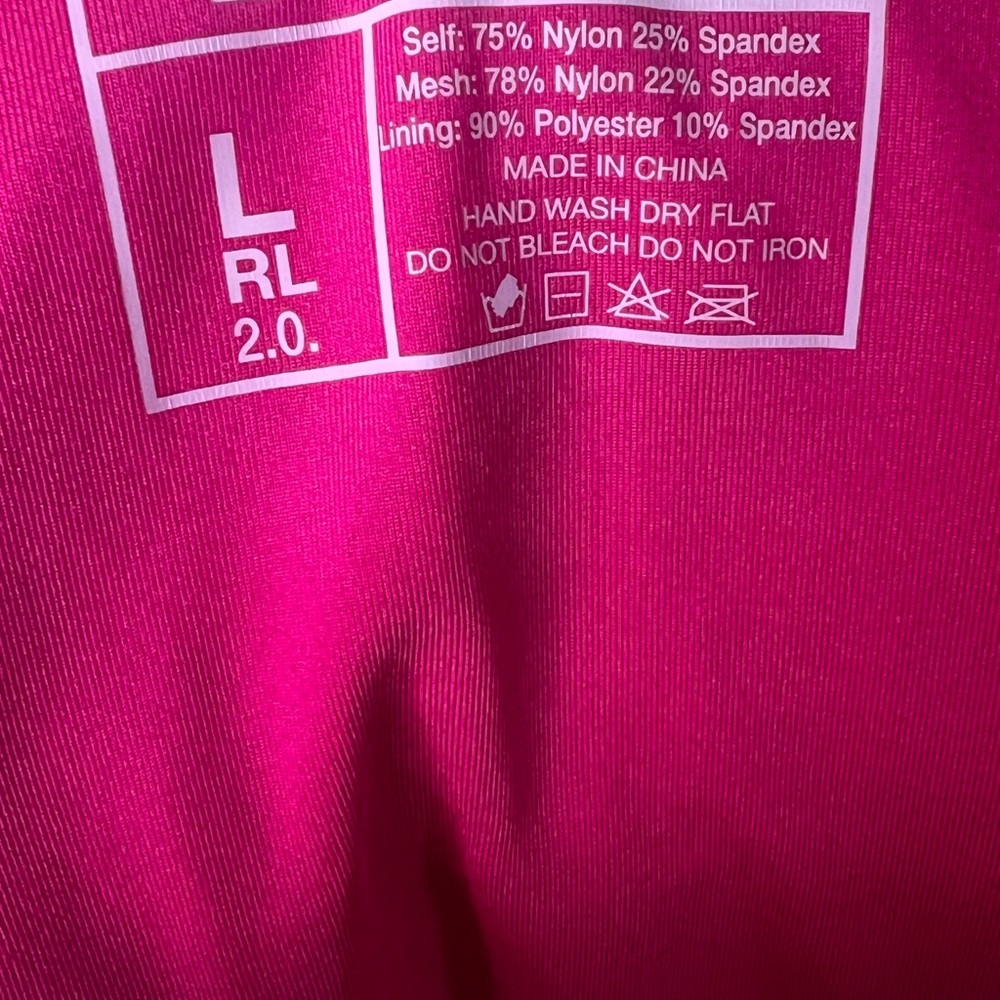 Women’s V-Neck One-Piece Swimsuit - Hot Pink - Picture 2 of 2